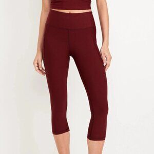NWT Old Navy High-Waisted Powersoft Crop Pocket Leggings | Size L